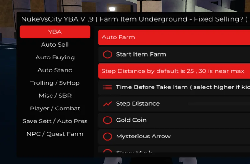 Your Bizarre Adventure: Start Item Farm, Auto Farm, Gold Coin!