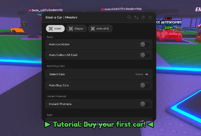 Steal a Car: Auto Collect All Cash, Select Cars, Auto Buy Cars!