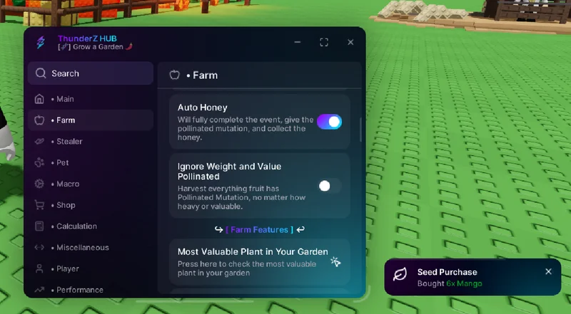 Grow A Garden: Auto Honey, Teleports, Auto Plant, Auto Buy!