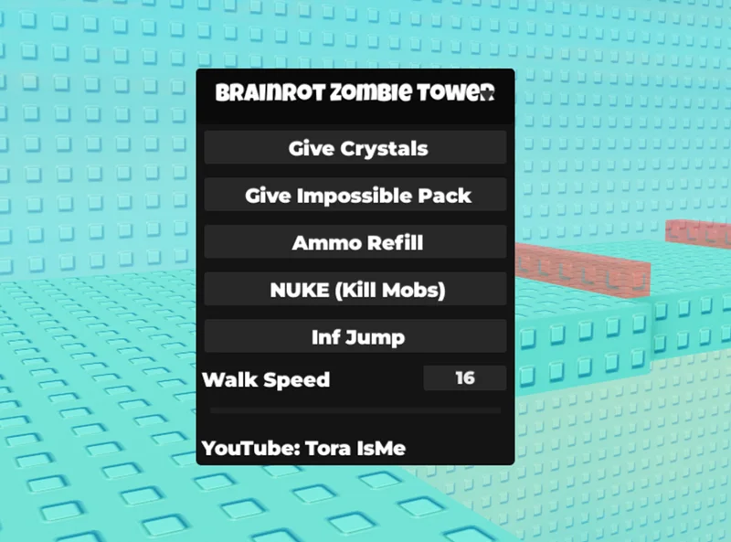 Brainrot Zombie Tower: Give Crystals, Ammo Refill, Inf Jump