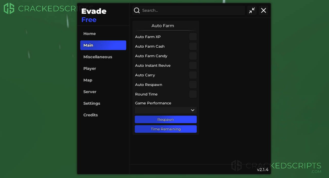 Evade: AutoFarm, Auto Revive, Visuals, Player Buffs, No Camera Shake, AND MORE!