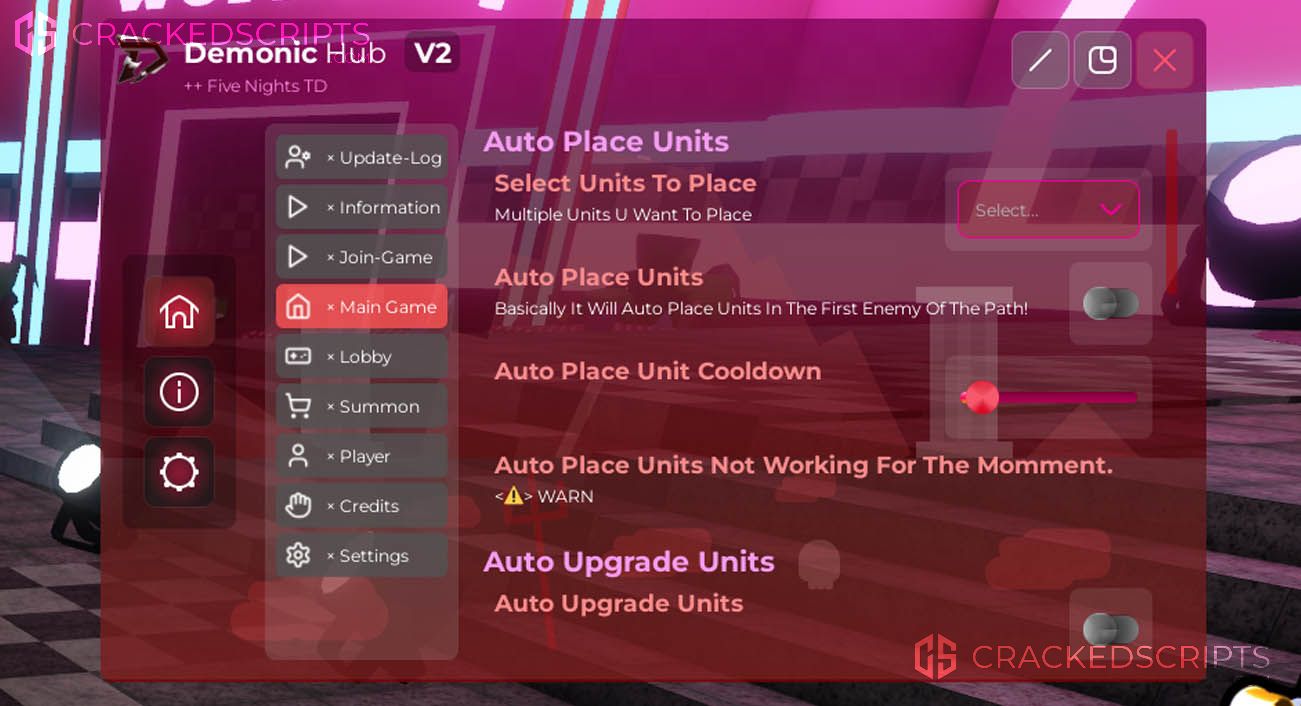 Five Nights TD (FNTD): Auto Units, Auto Sell, Auto Gifts, Players Movements, AND MORE!