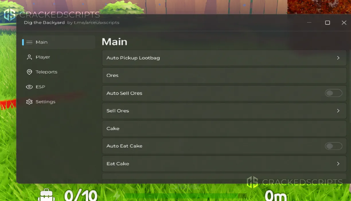 Dig the Backyard: Auto Pickup Lootbag, Ores, Auto Sell Ores, Sell Ores!
