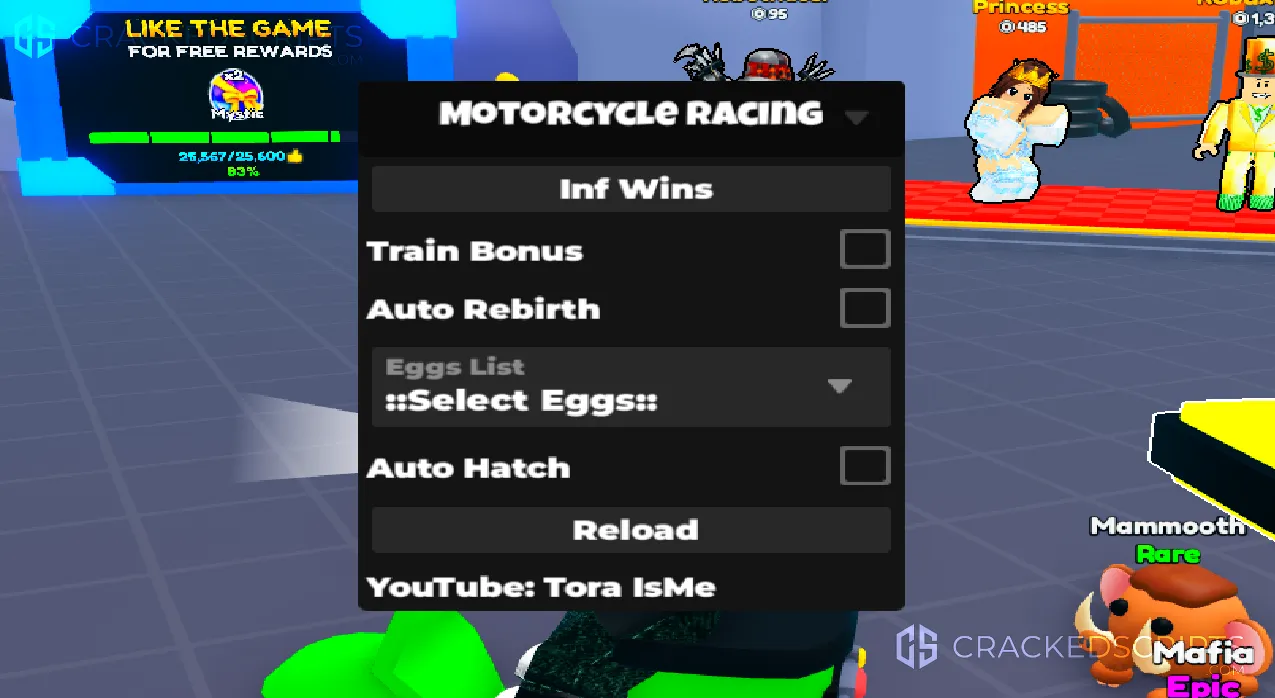Motorcycle Racing: Train Bonus, Auto Rebirth, Auto Hatch!
